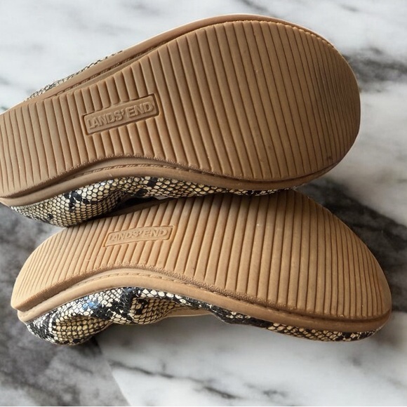 Lands' End Leather Animal Print Ballet Flats Shoes Casual Snake Sz 6 B Snakeskin - Picture 6 of 7